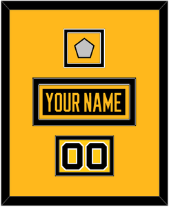 Pittsburgh Nameplate, Number (Shoulder) & Stanley Cup Finals Patch - Road Black (1988-1992) - Double Mat 2