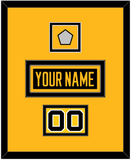 Pittsburgh Nameplate, Number (Shoulder) & Stanley Cup Finals Patch - Road Black (1988-1992) - Double Mat 2