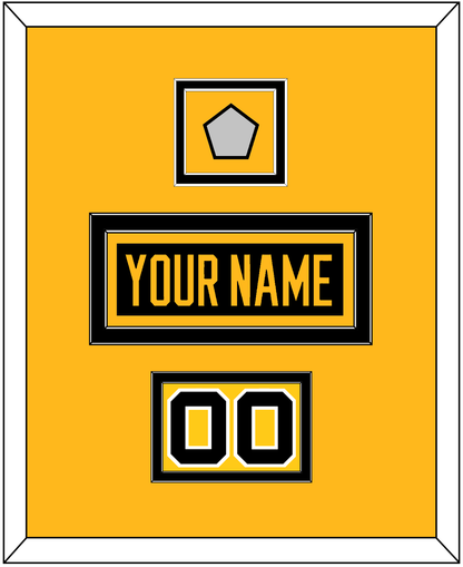 Pittsburgh Nameplate, Number (Shoulder) & Stanley Cup Champions Patch - Home Black - Signature Tier 2