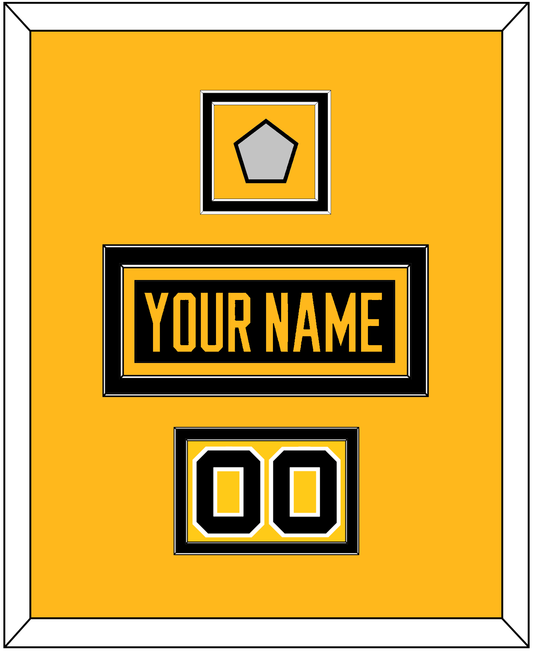 Pittsburgh Nameplate, Number (Shoulder) & Stanley Cup Finals Patch - Home Black - Signature Tier 2
