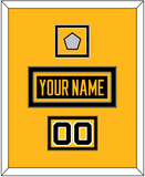 Pittsburgh Nameplate, Number (Shoulder) & Stanley Cup Champions Patch - Road Black (1988-1992) - Double Mat 2