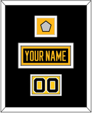 Pittsburgh Nameplate, Number (Shoulder) & Stanley Cup Champions Patch - Home Black - Double Mat 3