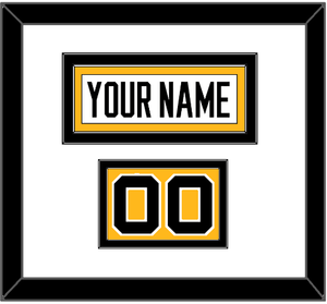 Pittsburgh Nameplate & Number (Shoulder) - Road White - Double Mat 1