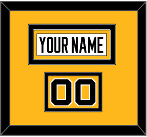 Pittsburgh Nameplate & Number (Shoulder) - Road White - Double Mat 2