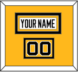 Pittsburgh Nameplate & Number (Shoulder) - Road White - Double Mat 2