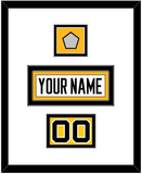 Pittsburgh Nameplate, Number (Shoulder) & Stanley Cup Finals Patch - Road White - Double Mat 1