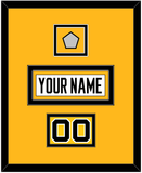 Pittsburgh Nameplate, Number (Shoulder) & Stanley Cup Champions Patch - Home White (1988-1992) - Double Mat 2