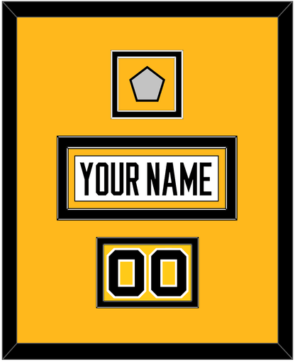 Pittsburgh Nameplate, Number (Shoulder) & Stanley Cup Finals Patch - Home White (1988-1992) - Signature Tier 2