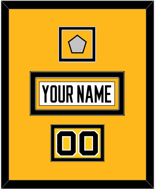 Pittsburgh Nameplate, Number (Shoulder) & Stanley Cup Finals Patch - Home White (1988-1992) - Signature Tier 2