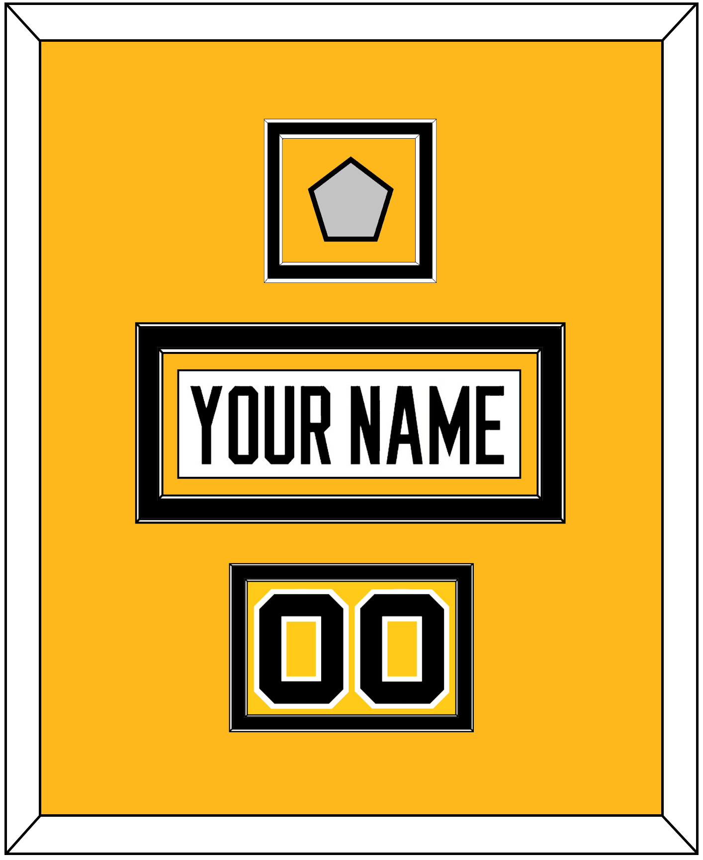Pittsburgh Nameplate, Number (Shoulder) & Stanley Cup Finals Patch - Home White (1988-1992) - Signature Tier 2