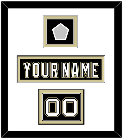 Pittsburgh Nameplate, Number (Shoulder) & Stanley Cup Finals Patch - Home Black (2007-2016) - Signature Tier 1