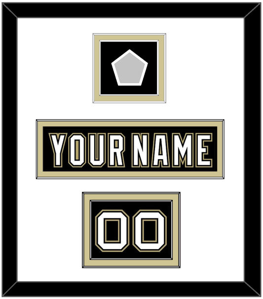 Pittsburgh Nameplate, Number (Shoulder) & Stanley Cup Finals Patch - Home Black (2007-2016) - Signature Tier 1