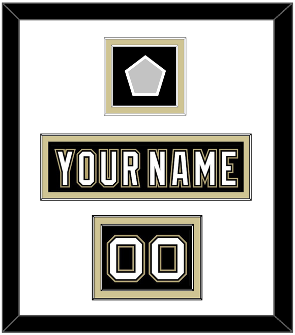 Pittsburgh Nameplate, Number (Shoulder) & Stanley Cup Finals Patch - Home Black (2007-2016) - Double Mat 1