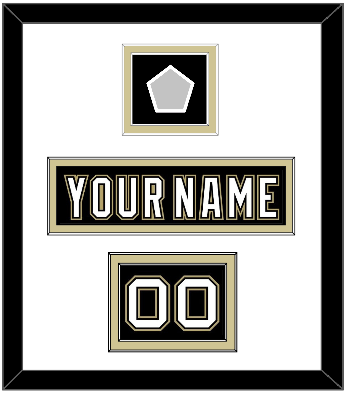 Pittsburgh Nameplate, Number (Shoulder) & Stanley Cup Champions Patch - Home Black (2007-2016) - Signature Tier 1