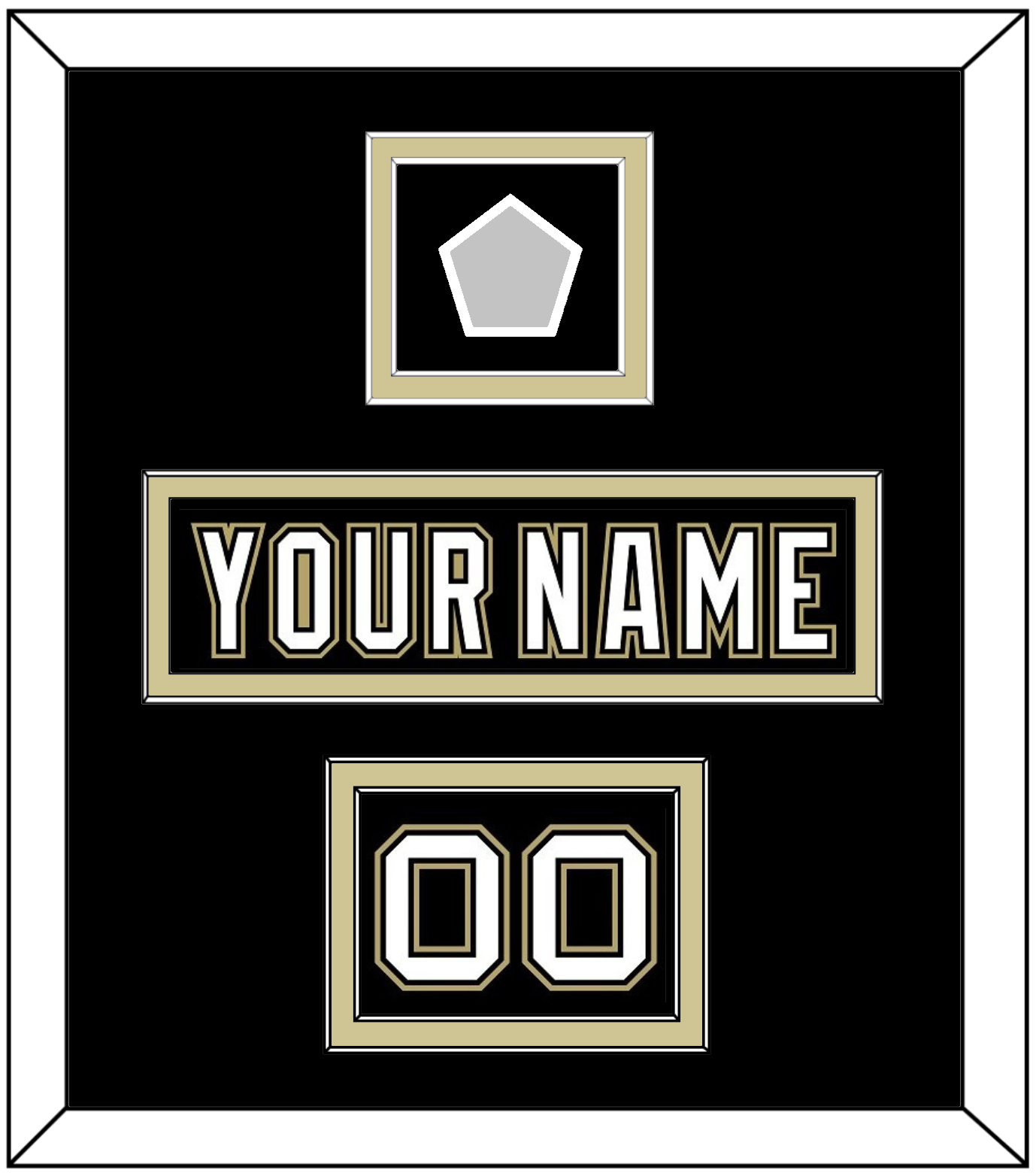 Pittsburgh Nameplate, Number (Shoulder) & Stanley Cup Champions Patch - Home Black (2007-2016) - Signature Tier 2