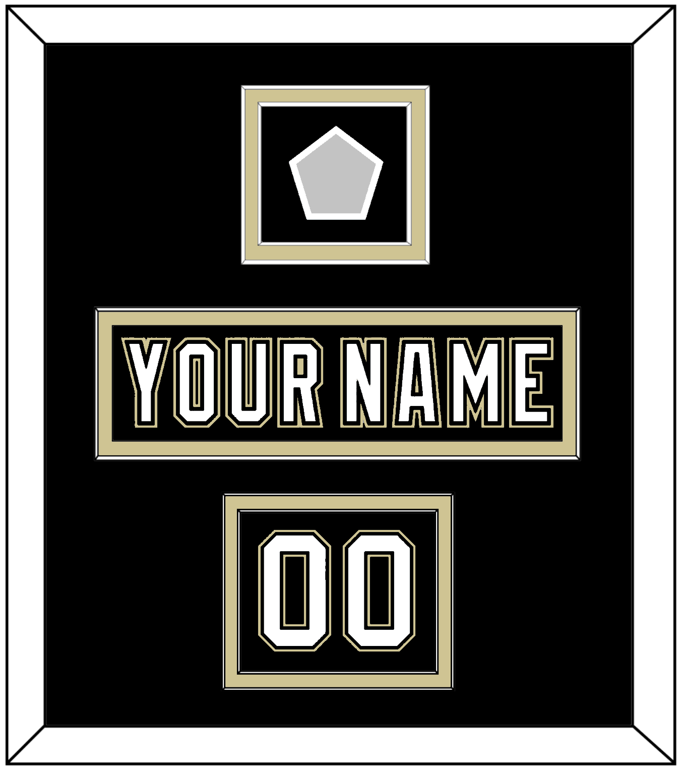 Pittsburgh Nameplate, Number (Shoulder) & Stanley Cup Finals Patch - Home Black (2007-2016) - Signature Tier 2