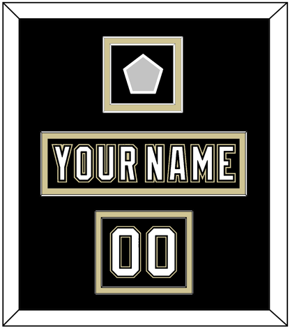 Pittsburgh Nameplate, Number (Shoulder) & Stanley Cup Finals Patch - Home Black (2007-2016) - Signature Tier 2
