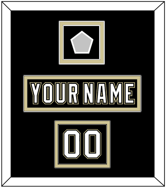 Pittsburgh Nameplate, Number (Shoulder) & Stanley Cup Finals Patch - Home Black (2007-2016) - Signature Tier 2