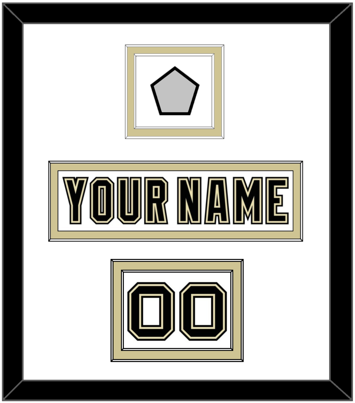 Pittsburgh Nameplate, Number (Shoulder) & Stanley Cup Finals Patch - Road White (2007-2016) - Signature Tier 1