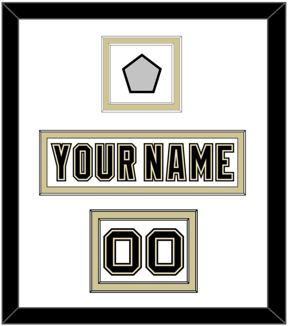 Pittsburgh Nameplate, Number (Shoulder) & Stanley Cup Finals Patch - Road White (2007-2016) - Double Mat 1