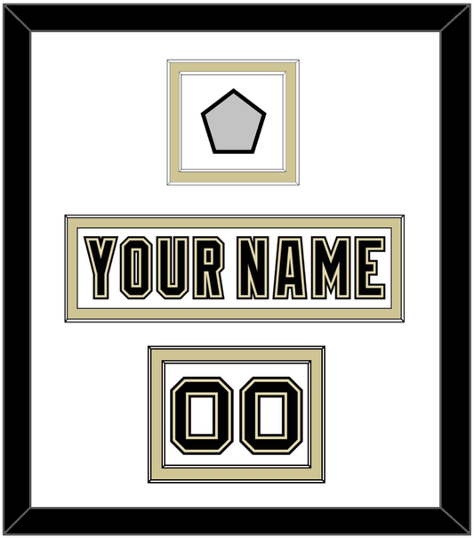 Pittsburgh Nameplate, Number (Shoulder) & Stanley Cup Champions Patch - Road White (2007-2016) - Signature Tier 1