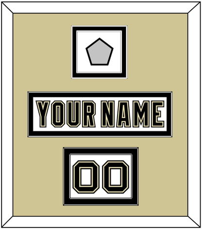 Pittsburgh Nameplate, Number (Shoulder) & Stanley Cup Champions Patch - Road White (2007-2016) - Signature Tier 2