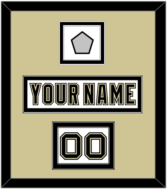 Pittsburgh Nameplate, Number (Shoulder) & Stanley Cup Finals Patch - Road White (2007-2016) - Double Mat 2