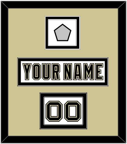 Pittsburgh Nameplate, Number (Shoulder) & Stanley Cup Champions Patch - Road White (2007-2016) - Signature Tier 2