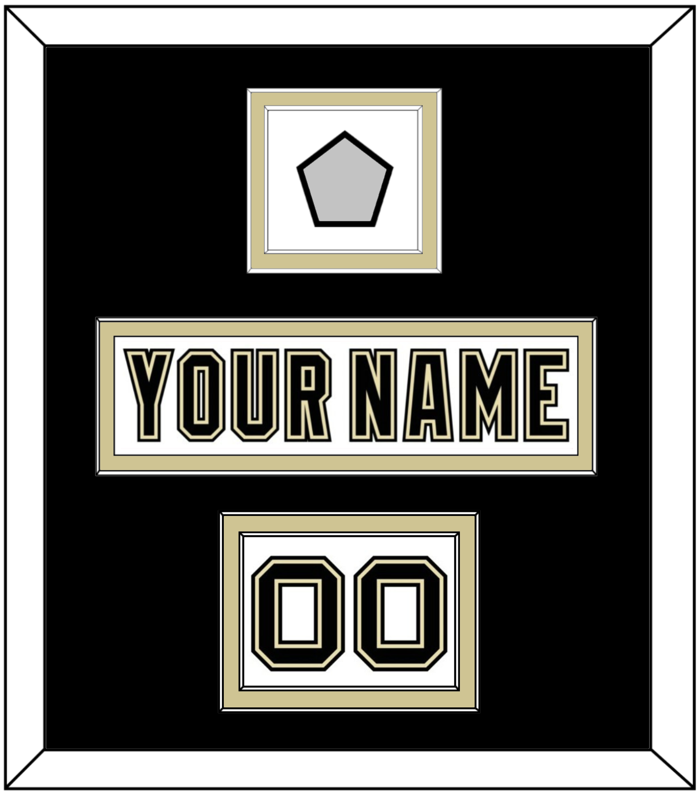 Pittsburgh Nameplate, Number (Shoulder) & Stanley Cup Finals Patch - Road White (2007-2016) - Signature Tier 3