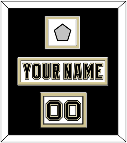 Pittsburgh Nameplate, Number (Shoulder) & Stanley Cup Finals Patch - Road White (2007-2016) - Signature Tier 3
