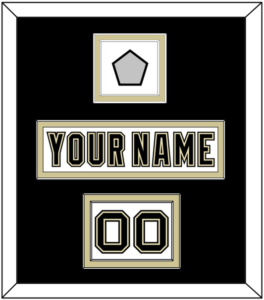 Pittsburgh Nameplate, Number (Shoulder) & Stanley Cup Finals Patch - Road White (2007-2016) - Signature Tier 3