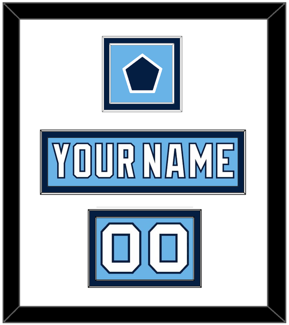 Pittsburgh Nameplate, Number (Shoulder) & 2008 Winter Classic Patch - Powder Blue Jersey - Double Mat 1