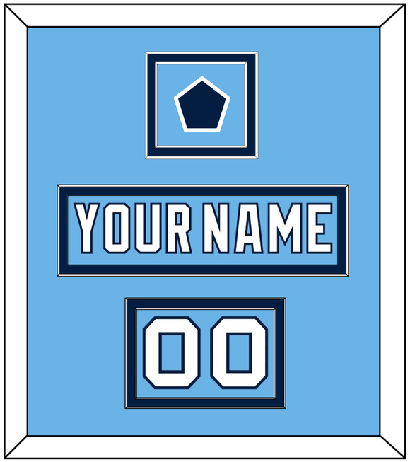 Pittsburgh Nameplate, Number (Shoulder) & 2008 Winter Classic Patch - Powder Blue Jersey - Double Mat 2