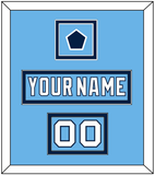 Pittsburgh Nameplate, Number (Shoulder) & 2008 Winter Classic Patch - Powder Blue Jersey - Double Mat 2