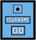 Pittsburgh Nameplate, Number (Shoulder) & 2008 Winter Classic Patch - Powder Blue Jersey - Double Mat 2