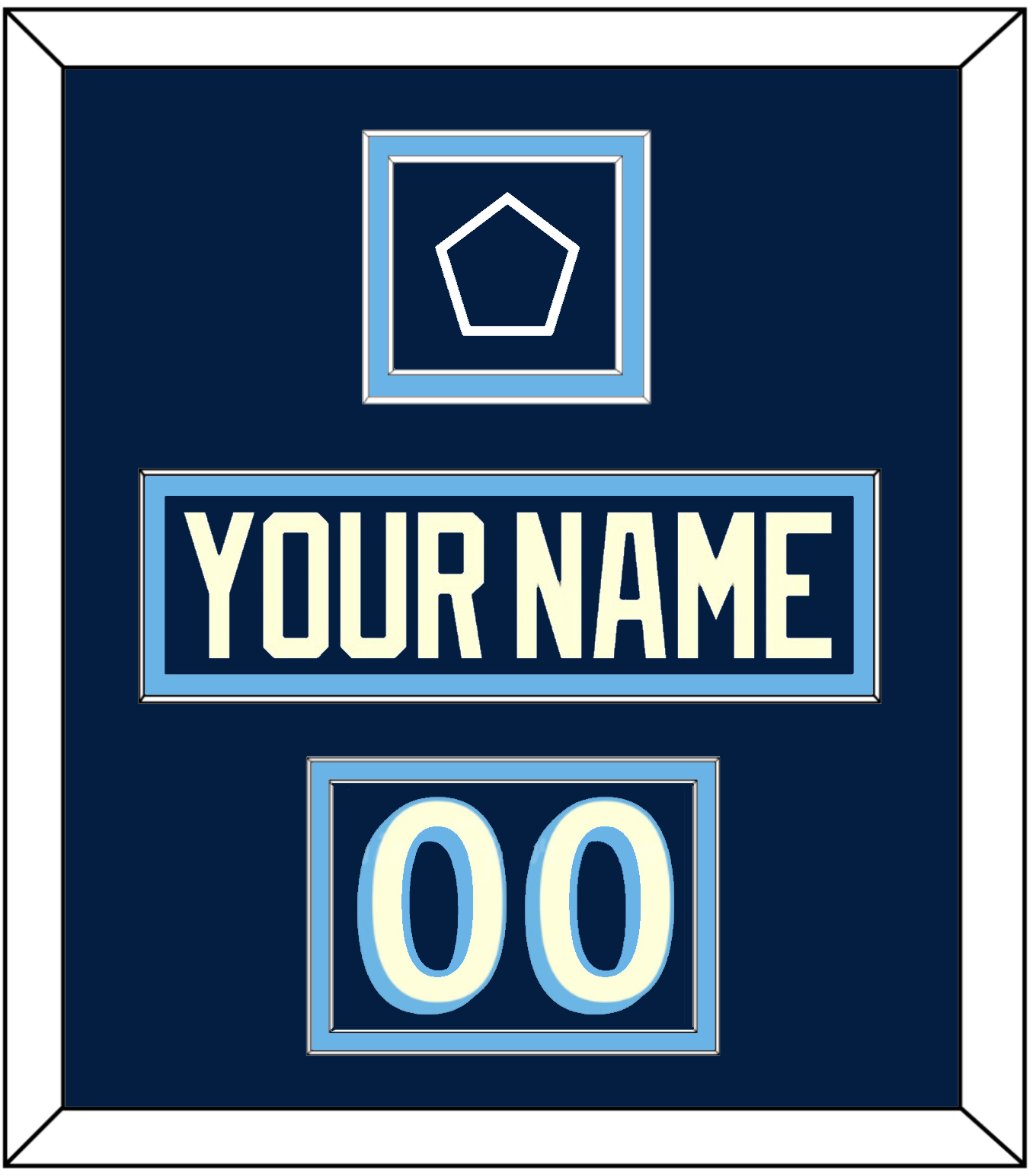 Pittsburgh Nameplate, Number (Shoulder) & 2011 Winter Classic Patch - Blue Jersey - Signature Tier 2