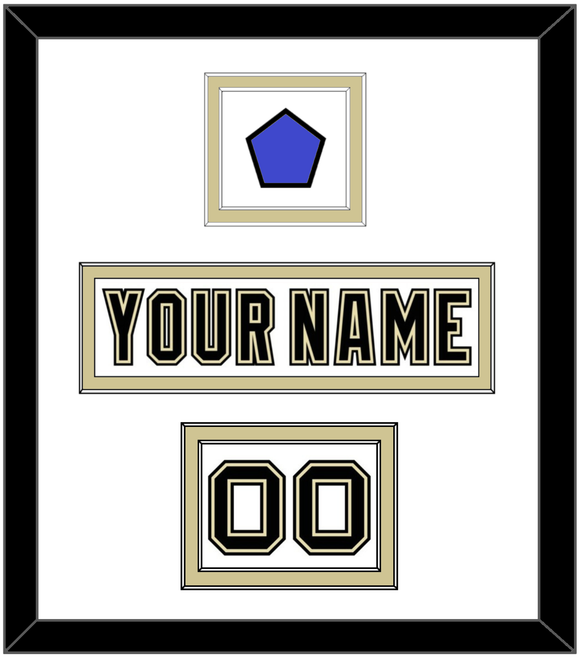 Pittsburgh Nameplate, Number (Shoulder) & 2014 Stadium Series-Chicago Patch - White Jersey - Double Mat 1