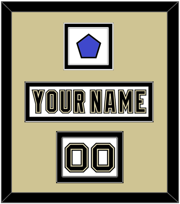 Pittsburgh Nameplate, Number (Shoulder) & 2014 Stadium Series-Chicago Patch - White Jersey - Double Mat 2