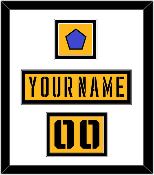 Pittsburgh Nameplate, Number (Shoulder) & 2017 Stadium Series Patch - Gold Jersey - Signature Tier 1