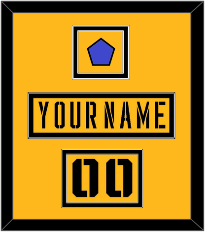 Pittsburgh Nameplate, Number (Shoulder) & 2017 Stadium Series Patch - Gold Jersey - Signature Tier 2