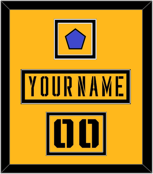Pittsburgh Nameplate, Number (Shoulder) & 2017 Stadium Series Patch - Gold Jersey - Signature Tier 2