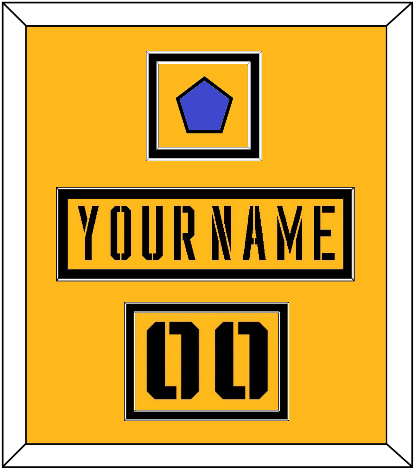 Pittsburgh Nameplate, Number (Shoulder) & 2017 Stadium Series Patch - Gold Jersey - Signature Tier 2