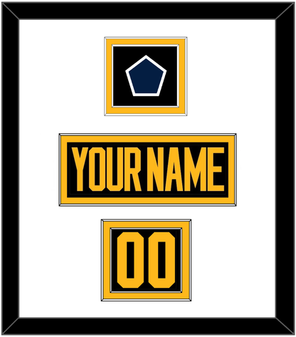 Pittsburgh Nameplate, Number (Shoulder) & 2019 Stadium Series Patch - Black Jersey - Signature Tier 1