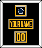 Pittsburgh Nameplate, Number (Shoulder) & 2019 Stadium Series Patch - Black Jersey - Double Mat 2