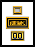 Pittsburgh Nameplate, Number (Shoulder) & Stanley Cup Finals Patch - Road Black (1988-1992) - Triple Mat 1