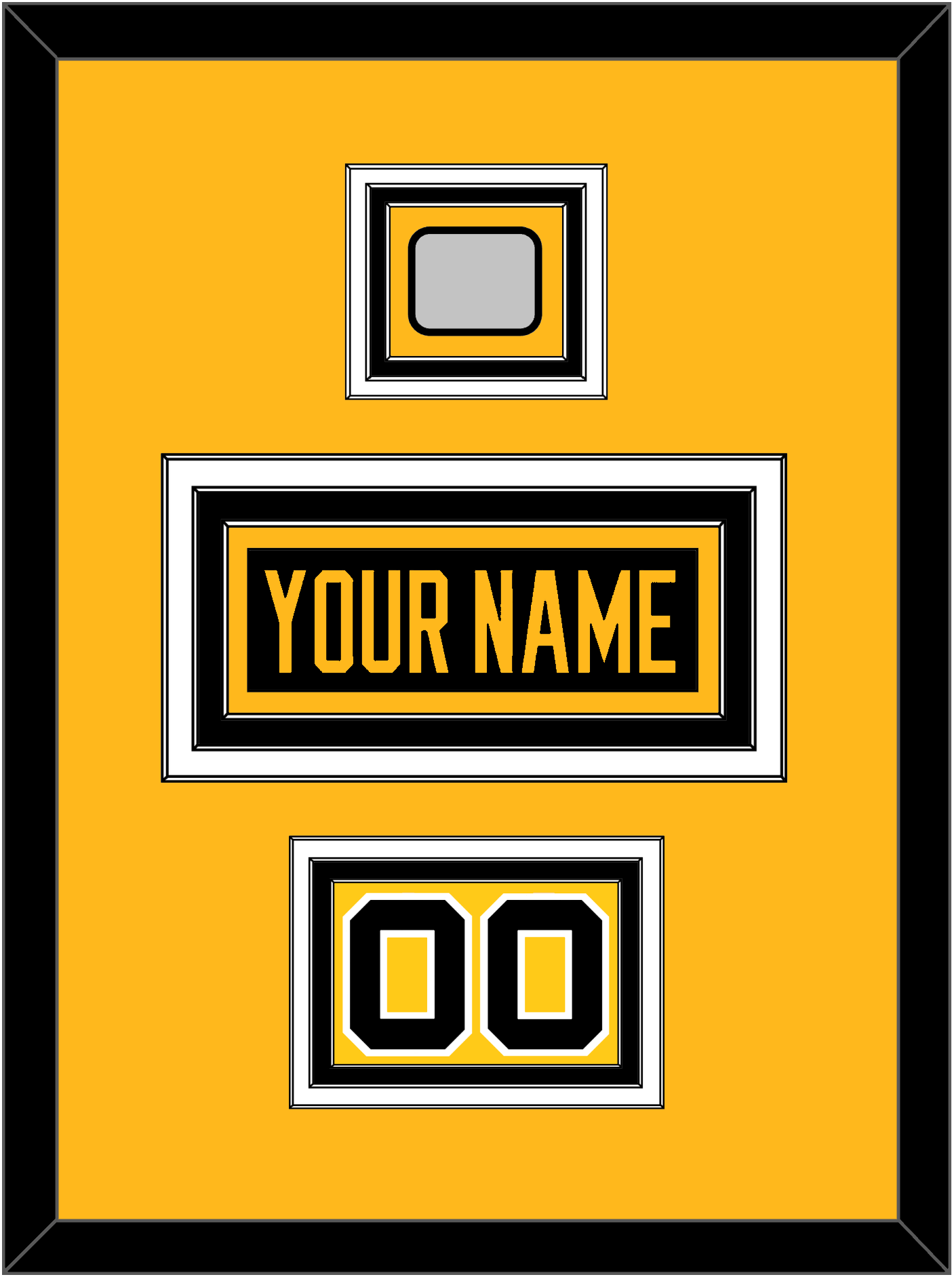 Pittsburgh Nameplate, Number (Shoulder) & Stanley Cup Finals Patch - Home Black - Premier Tier 2