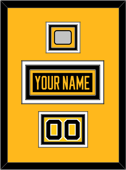 Pittsburgh Nameplate, Number (Shoulder) & Stanley Cup Finals Patch - Home Black - Premier Tier 2