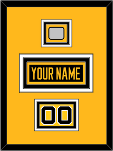 Pittsburgh Nameplate, Number (Shoulder) & Stanley Cup Champions Patch - Road Black (1988-1992) - Triple Mat 2