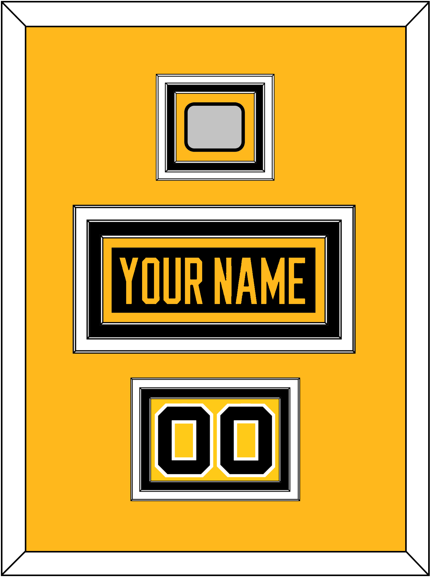 Pittsburgh Nameplate, Number (Shoulder) & Stanley Cup Champions Patch - Home Black - Premier Tier 2
