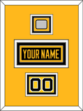 Pittsburgh Nameplate, Number (Shoulder) & Stanley Cup Champions Patch - Road Black (1988-1992) - Triple Mat 2